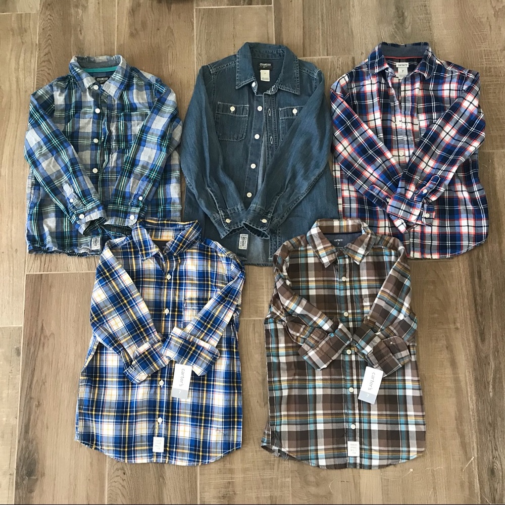 Set of Boys Shirts size 7. Carter’s and Oshkosh